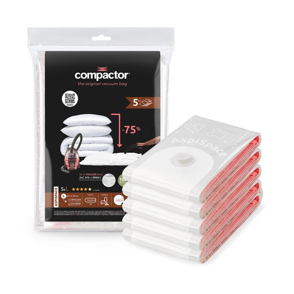 Vákuové vrecia v súprave 5 ks Vacuum L – Compactor