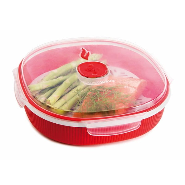 Červená sada na naparovanie pokrmov v mikrovlnke Snips Steamer, 2 l-image-4