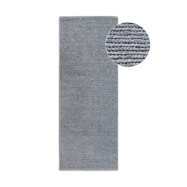 Sivý ručne tkaný vlnený behúň 80x200 cm Francois – Villeroy&Boch