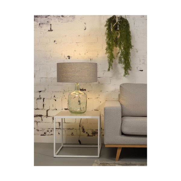 Stolová lampa so svetlosivým tienidlom a konštrukciou z recyklovaného skla Good&Mojo Murano, ⌀ 47 cm-image-4