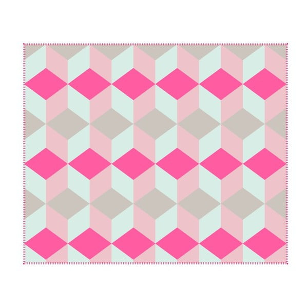 Flísová deka Block Pink, 180x150 cm