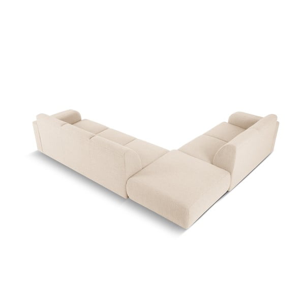 Béžová rohová pohovka z textílie bouclé (ľavý roh) Molino – Micadoni Home-image-3