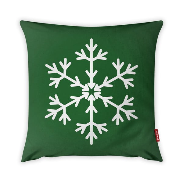 Obliečka na vankúš Vitaus Christmas Period Green Simple Snowflake, 43 x 43 cm