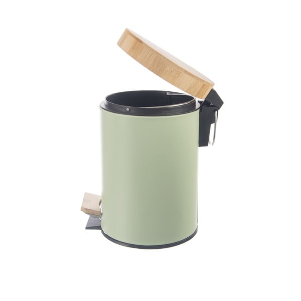 Svetlozelený nášľapný kovový odpadkový kôš 3 l Greenish – Orion-image-3