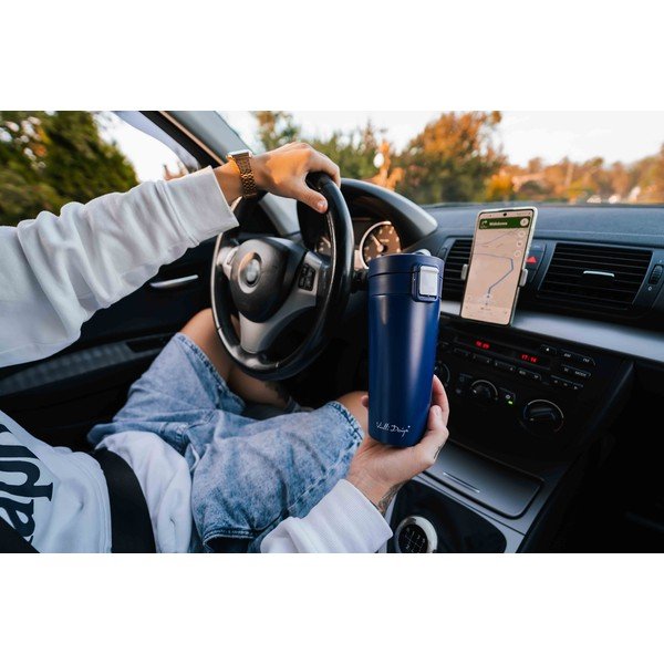 Tmavomodrý cestovný termohrnček Vialli Design Fuori, 400 ml-image-4