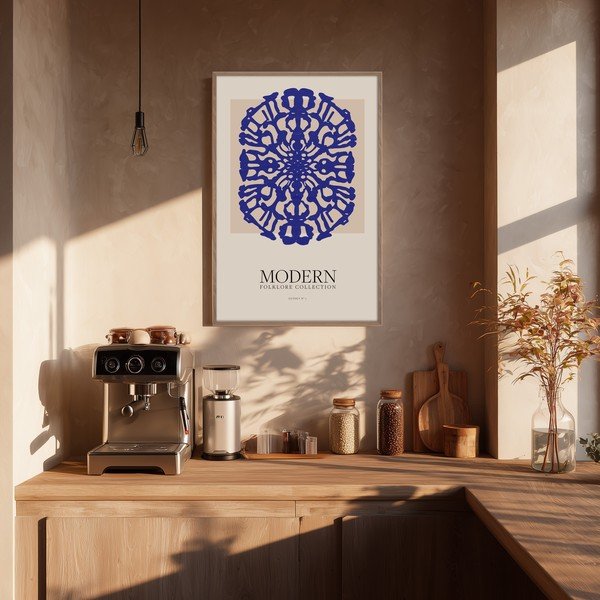 Tlačený obraz s rámom 60x90 cm Blue Folklore – Styler-image-1