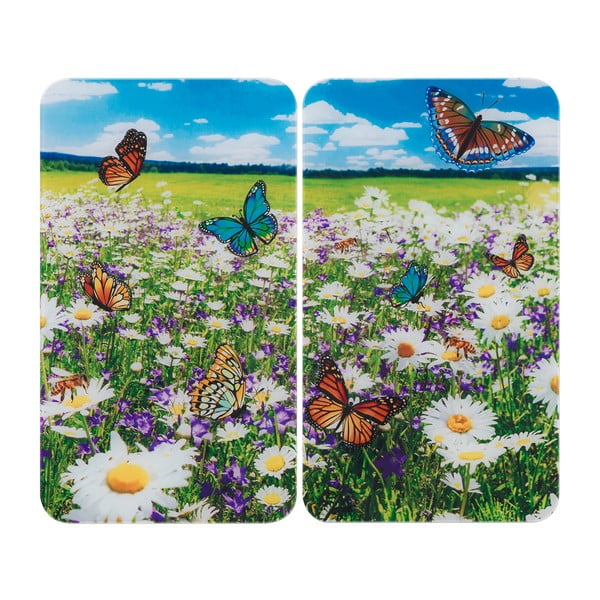 Kryty na sporák z tvrdeného skla v súprave 2 ks 52x30 cm Summer Meadow – Maximex