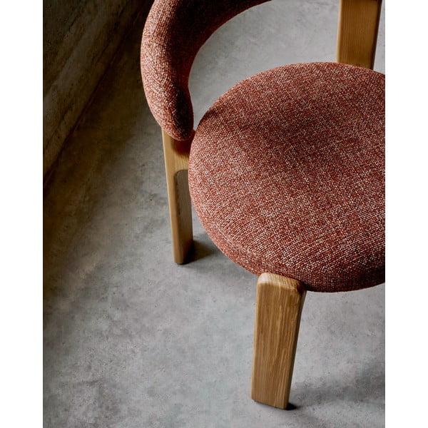 Jedálenská stolička z jaseňového dreva v prírodnej farbe/v terakotovej farbe Granite – Kave Home-image-3