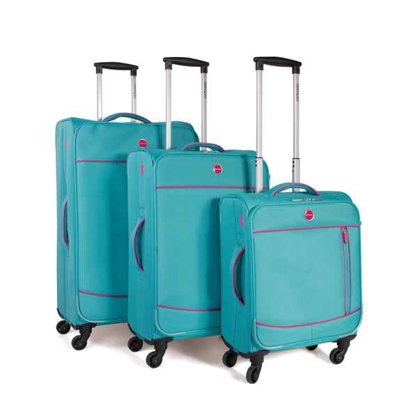 Set 3 cestovných kufrov Trolley Azul