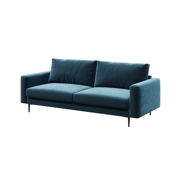 Tmavomodrá zamatová pohovka Devichy Levie, 222 cm-image-2