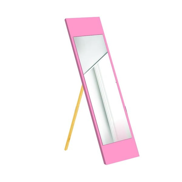 Stojacie zrkadlo s ružovým rámom Oyo Concept, 35 x 140 cm