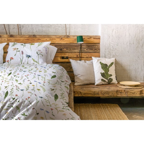 Bielo-zelené obliečky na jednolôžko z bavlneného saténu 140x200 cm – Butter Kings-image-1