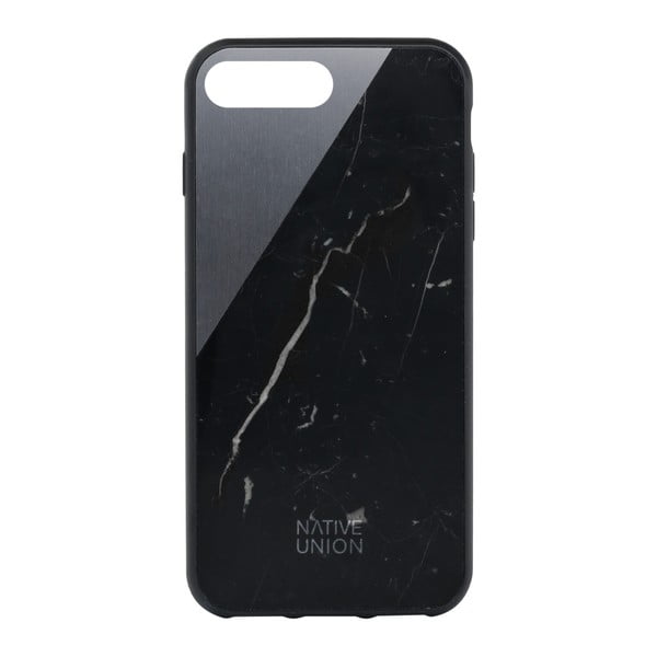 Čierny obal na mobilný telefón s detailom z mramoru pre iPhone 7 a 8 Native Union Clic Marble Metal