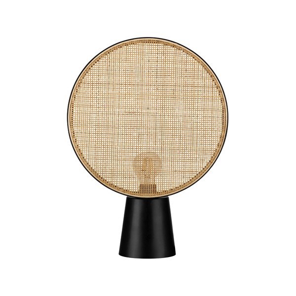 Matne čierna/v prírodnej farbe kovová stolová lampa (výška  48,5 cm) Tierra – Nova Luce