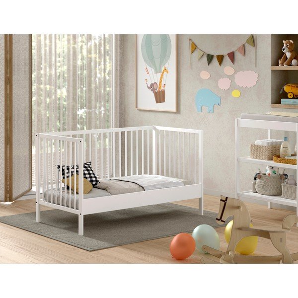 Biela postieľka z borovicového dreva 70x140 cm DINO – Vipack-image-1