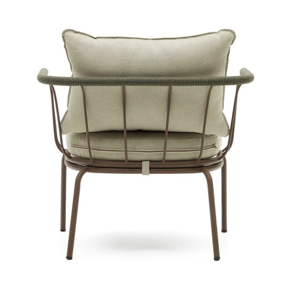 Svetlozelené kovové záhradné kreslo Salguer - Kave Home-image-4