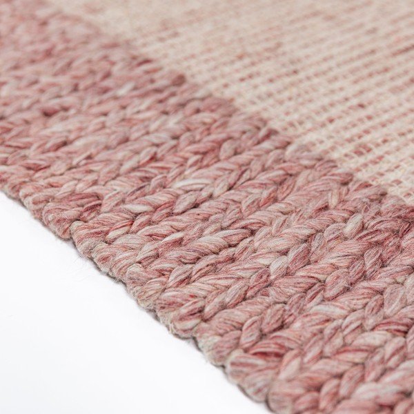 Svetloružový ručne tkaný koberec s prímesou vlny 160x230 cm Rue – Flair Rugs-image-4