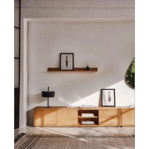 TV stolík v dekore duba v prírodnej farbe 200x44 cm Abilen - Kave Home-image-1