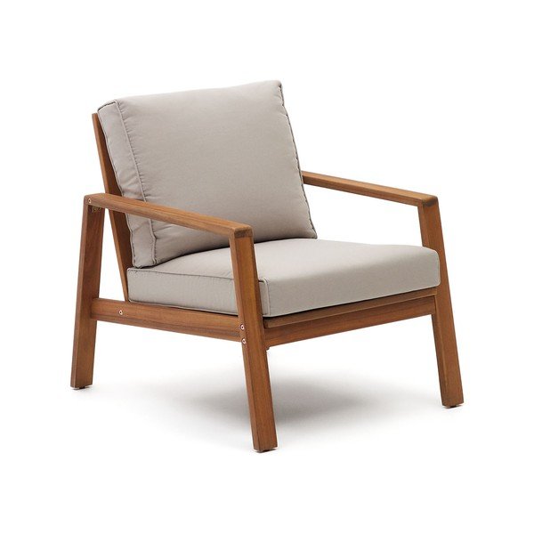 Béžová/v tmavoprírodnej farbe záhradná lounge súprava z masívu akácie pre 4 Frares – Kave Home-image-4