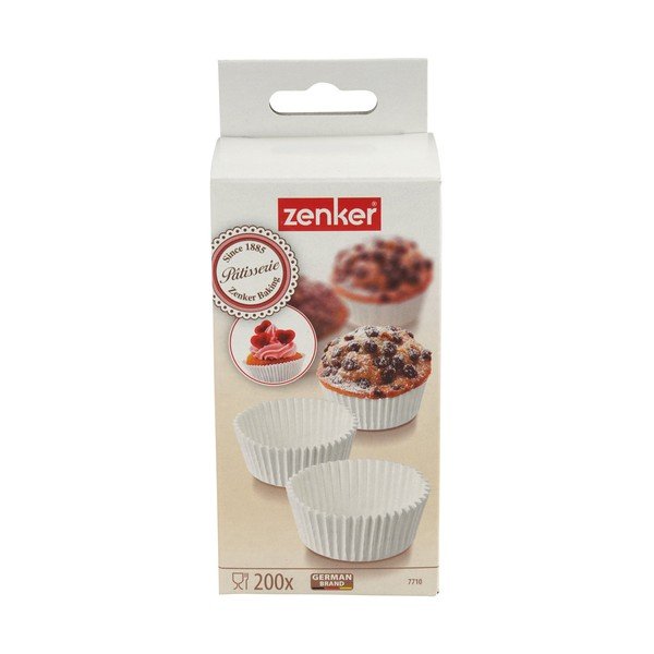 Súprava 200 bielych papierových košíkov na pečenie Zenker Muffin, ø 5 cm-image-1