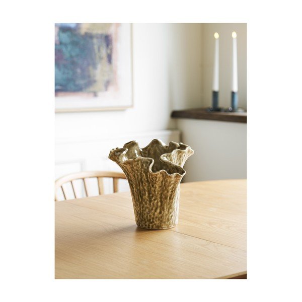 Sivobéžová keramická váza (výška  23,5 cm) – House Nordic-image-1