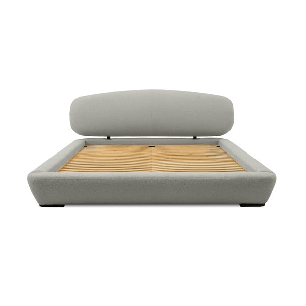 Svetlosivá čalúnená dvojlôžková posteľ s roštom 140x200 cm Odette – Scandic-image-3