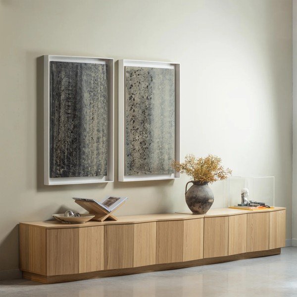 TV stolík z dubového dreva v prírodnej farbe 200x52x45 cm Zuma – WOOOD-image-1