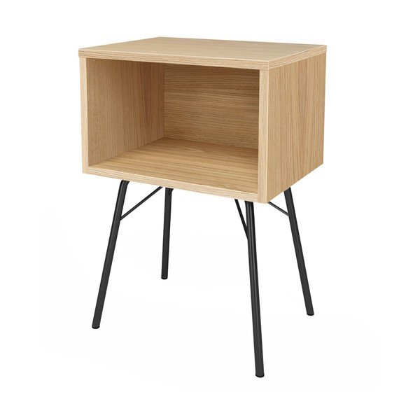 Nočný stolík v dekore duba v prírodnej farbe Rayburn - Woodman-image-2