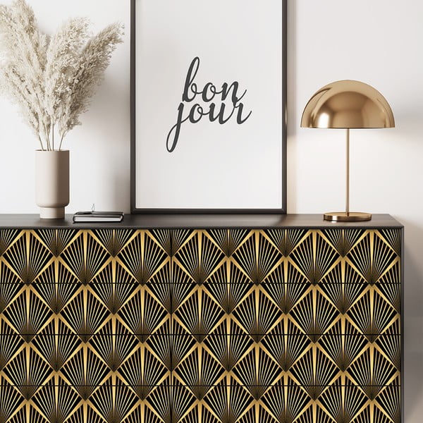 Dekoratívna tapeta na nábytok v čierno-zlatej farbe Ambiance Draka-image-4