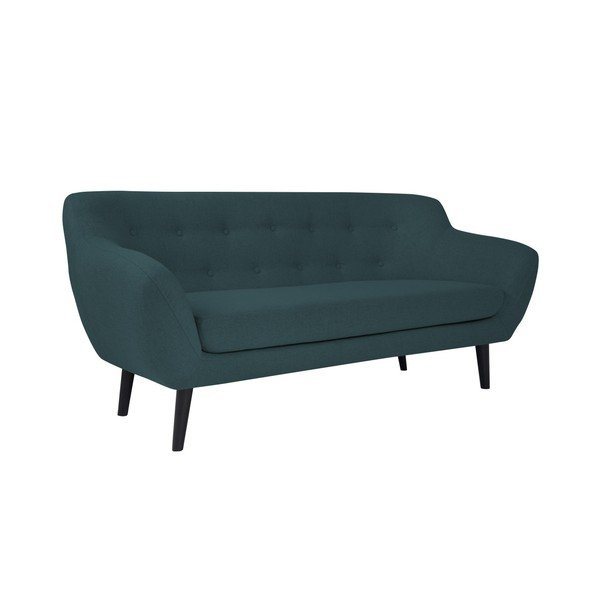 Tmavomodrá pohovka s hnedými nohami Mazzini Sofas Piemont, 188 cm