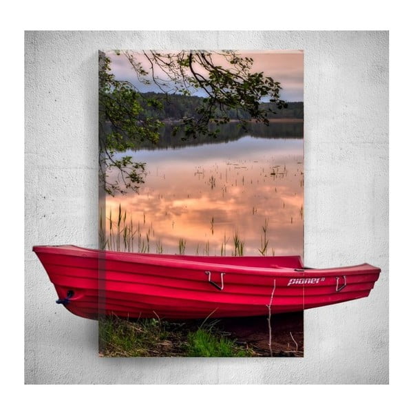 Nástenný 3D obraz Mosticx Red Boat, 40 × 60 cm