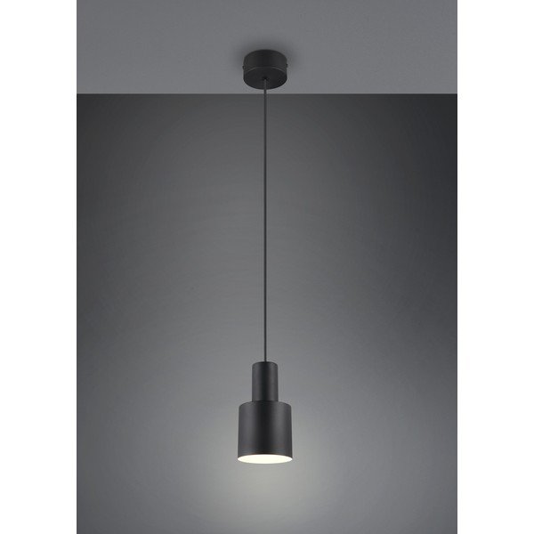 Čierne závesné svietidlo s kovovým tienidlom ø 12 cm Agudo – Trio-image-1