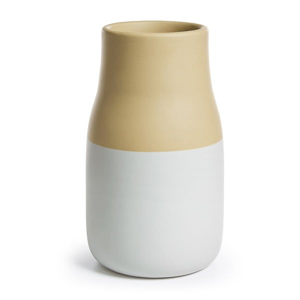Žlto-biela keramická váza La Forma Novi