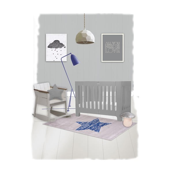 Detský modrý koberec Nattiot Lucero, 80 × 150 cm-image-2