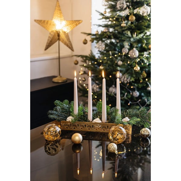 Súprava 3 bielych keramických vianočných ozdôb na stromček s detailmi v zlatej farbe Kähler Design Omaggio-image-1