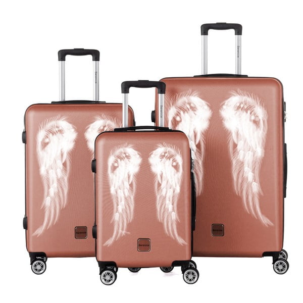 Sada 3 staroružových cestovných kufrov Berenice Wings