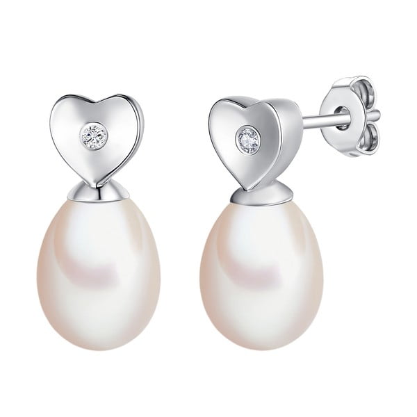 Perlové náušnice s pravým diamantom a perlou Tess Diamonds Marina