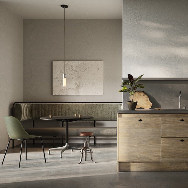 Sivé stmievateľné závesné svietidlo ø 6 cm Basalt – tala-image-3