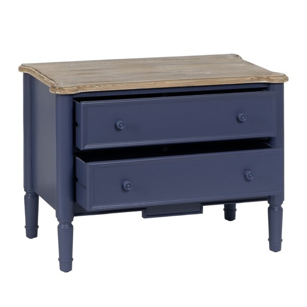 Modrá nízka komoda z jedľového dreva 80x60 cm – Ixia-image-2