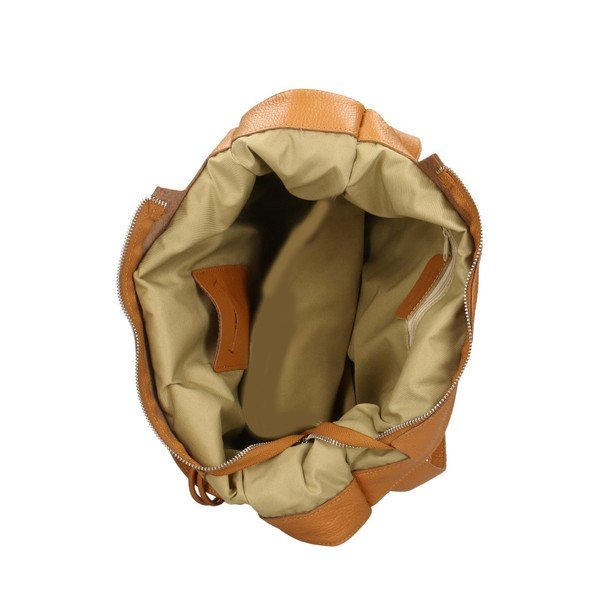 Koňakovohnedá kožená kabelka Chicca Borse Crispy-image-2