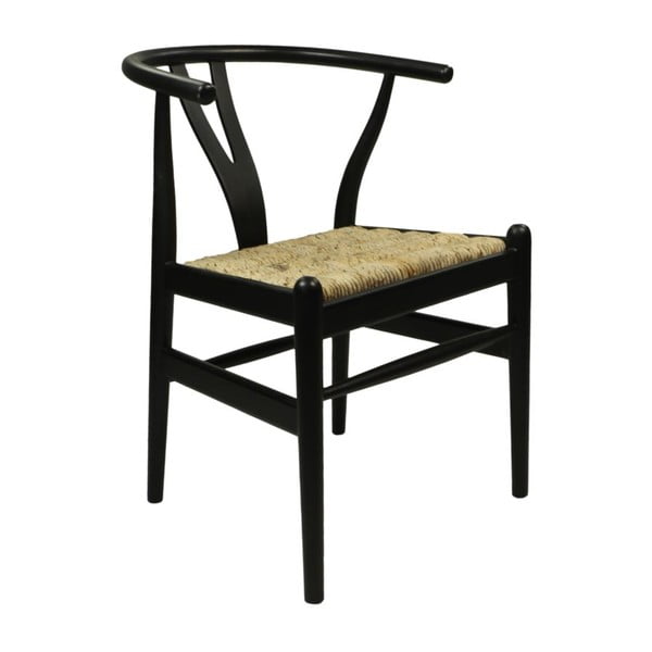 Čierna jedálenská stolička z mahagónového dreva Wishbone - HSM collection-image-2