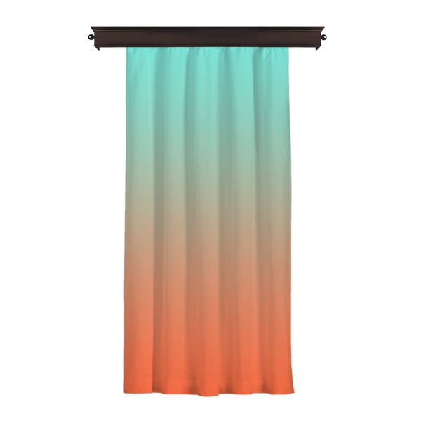 Oranžovo-tyrkysový záves Curtain Tageho, 140 × 260 cm