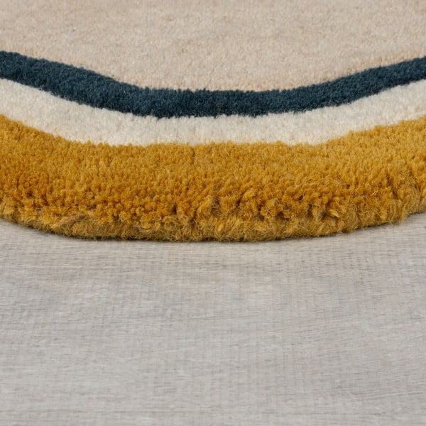 Krémový ručne tkaný vlnený koberec 160x230 cm Leo Scallop – Flair Rugs-image-4
