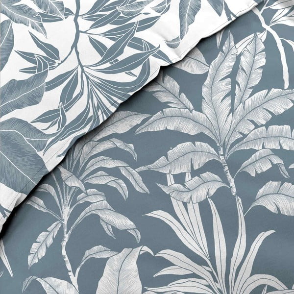 Biele/modré bavlnené obliečky na dvojlôžko/predĺžené 240x220 cm Hera – douceur d'intérieur-image-3