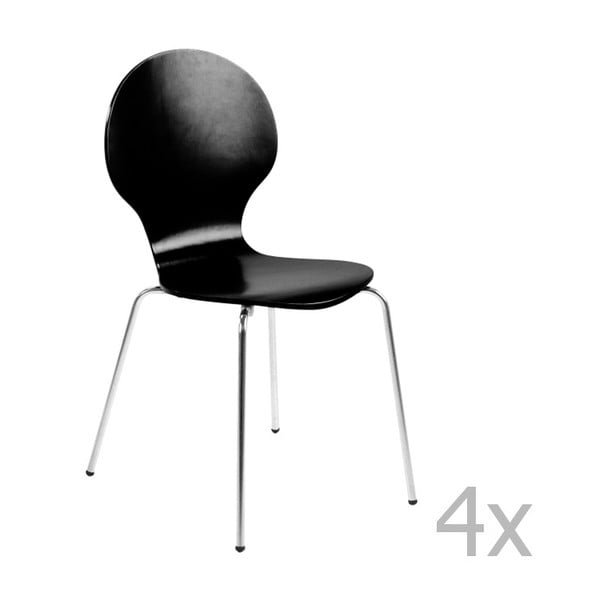Sada 4 čiernych jedálenských stoličiek Actona Marcus Dining Chair