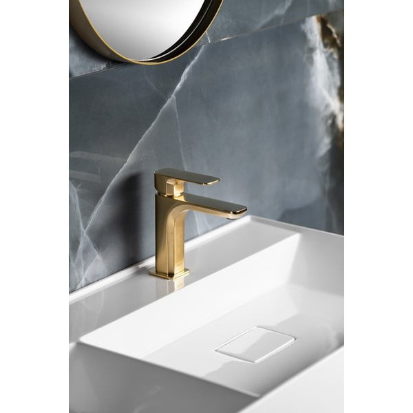 Stojančeková umývadlová batéria v zlatej farbe Spy – Sapho-image-1