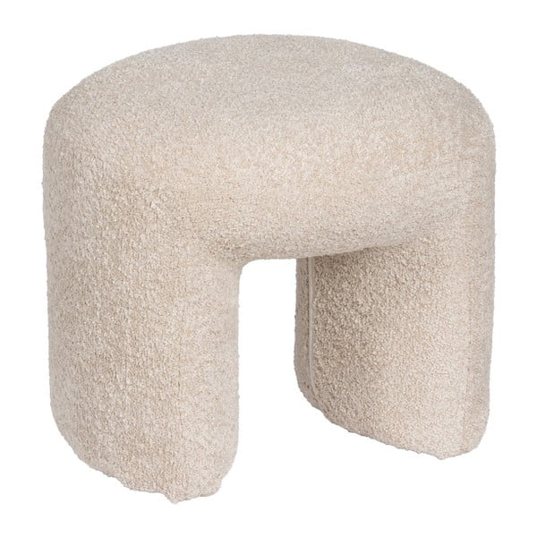 Béžový taburet z textílie buklé Suave – Ixia