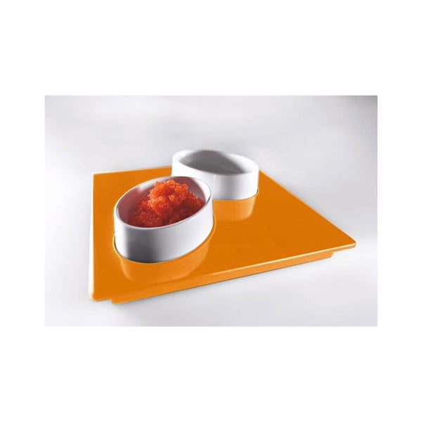 Oranžový servírovací set Entity, 15 x 15 cm