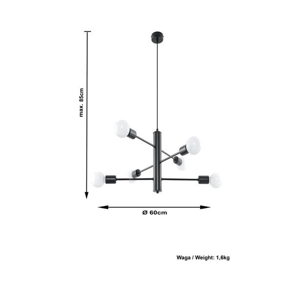 Čierne stropné svetlo Sollux Donato 6-image-4