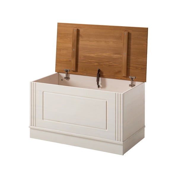 Biela truhlica z borovicového dreva 80x45 cm Anita – Støraa-image-3